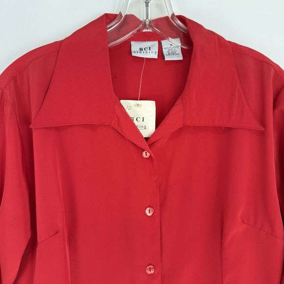 Vintage BCI Clothing Red Size M Women’s Button Down Shirt - Picture 6 of 16